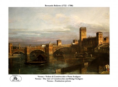 The views of Castelvecchio and Bridge Scaligero - Bernando Bellotto